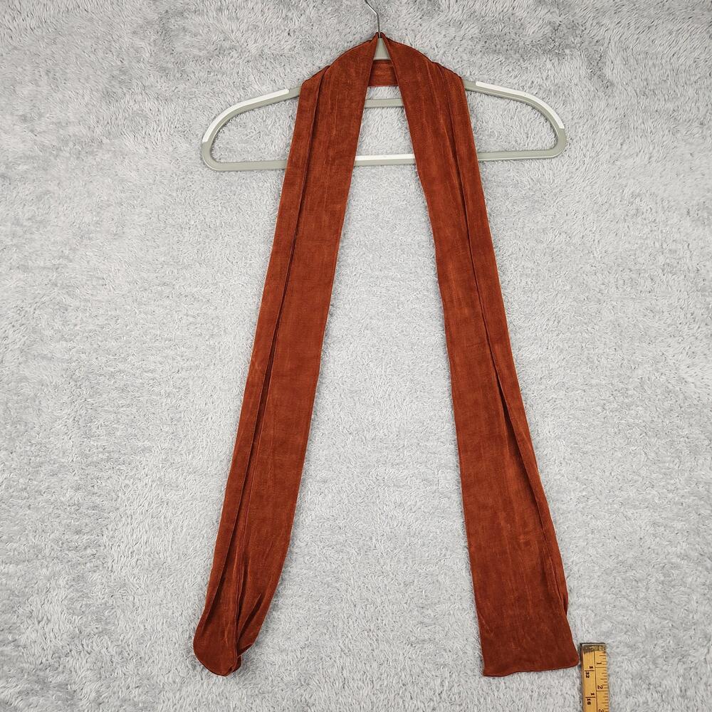 Vintage Jersey Rectangle Scarf Womens One Size Orange Rust Knit Velour Boho y2k